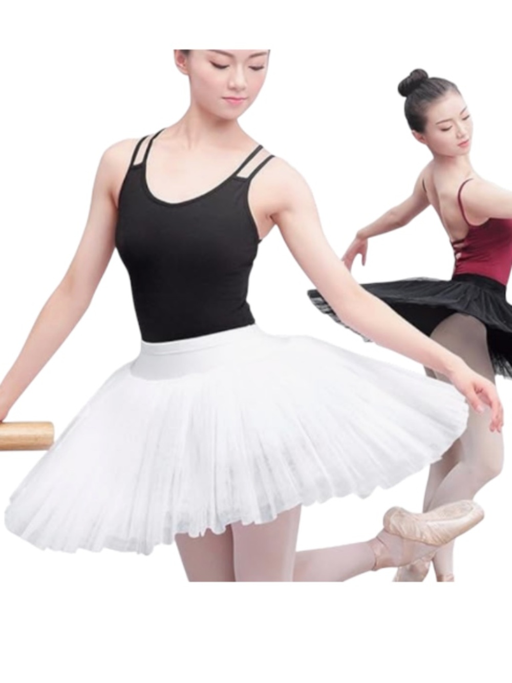 Daydance WomensWhite Long Sheer Tulle Ballet Dance Skirt Medium